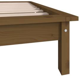Cadru de pat, maro miere, 100x200 cm, lemn masiv de pin, 7 image