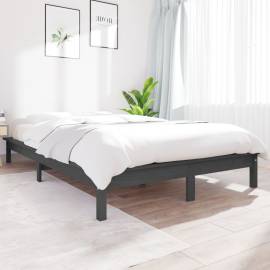 Cadru de pat king size 5ft, gri, 150x200 cm, lemn masiv de pin