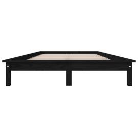 Cadru de pat super king 6ft, 180x200 cm, negru, lemn masiv, 5 image