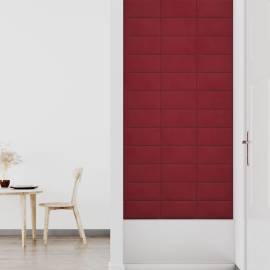 Panouri de perete 12 buc. roșu vin 30x15 cm catifea 0,54 m², 7 image