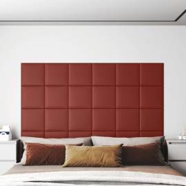 Panouri perete 12 buc. roșu vin 30x30cm piele ecologică 1,08 m²