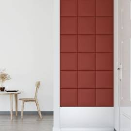 Panouri perete 12 buc. roșu vin 30x30cm piele ecologică 1,08 m², 6 image