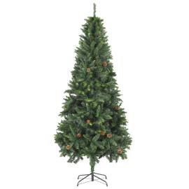 Brad de crăciun artificial cu conuri de pin, verde, 210 cm, 2 image