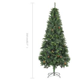 Brad de crăciun artificial cu conuri de pin, verde, 210 cm, 8 image