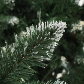 Brad de crăciun artificial cu conuri pin și sclipici alb 150 cm, 5 image