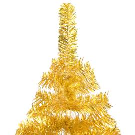 Brad de crăciun artificial cu led&globuri, auriu, 240 cm, pet, 3 image