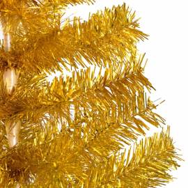 Brad de crăciun artificial cu led/globuri auriu 120 cm pet, 3 image