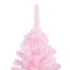 Brad de crăciun artificial cu led-uri/globuri roz 180 cm pvc, 4 image