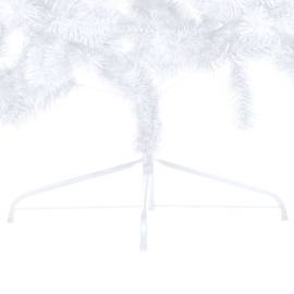 Brad de crăciun artificial jumătate led-uri&globuri alb 180 cm, 6 image