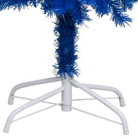 Brad de crăciun artificial led-uri&globuri albastru 120 cm pvc, 4 image
