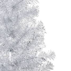 Brad de crăciun artificial led-uri&globuri argintiu 210 cm pet, 2 image