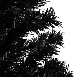 Brad de crăciun artificial led-uri/globuri negru 180 cm pvc, 4 image
