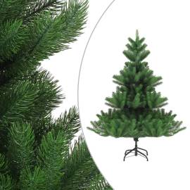 Pom crăciun artificial brad nordmann led&globuri verde 180 cm, 2 image