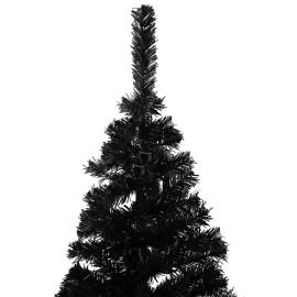 Set brad crăciun artificial cu led-uri&globuri negru 210 cm pvc, 3 image