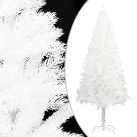 Set brad de crăciun artficial cu led-uri/globuri, alb, 210 cm, 2 image