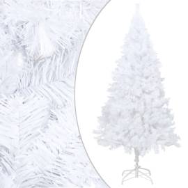 Set brad de crăciun artificial led-uri/globuri, alb 210 cm pvc, 2 image
