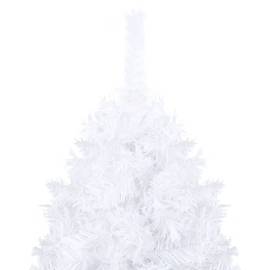 Set brad de crăciun artificial led-uri&globuri alb 150 cm pvc, 3 image