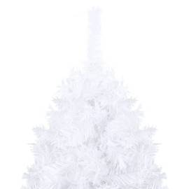 Set brad de crăciun artificial led-uri&globuri alb 180 cm pvc, 3 image