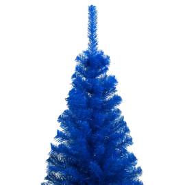 Set pom crăciun artificial led&globuri albastru 210 cm pvc, 2 image