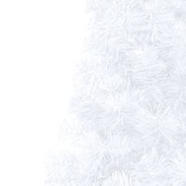 Brad crăciun artificial jumătate set led & globuri alb 150 cm, 7 image
