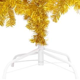 Brad de crăciun artificial cu led&globuri, auriu, 240 cm, pet, 5 image