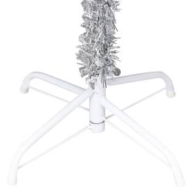 Brad de crăciun artificial cu led/globuri argintiu 180 cm pet, 5 image