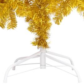 Brad de crăciun artificial cu led/globuri auriu 150 cm pet, 3 image