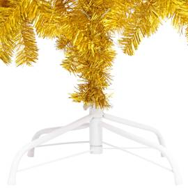 Brad de crăciun artificial cu led/globuri auriu 180 cm pet, 4 image