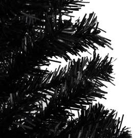 Brad de crăciun artificial cu led-uri/globuri negru 120 cm pvc, 5 image