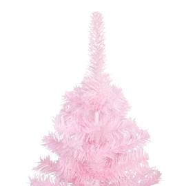 Brad de crăciun artificial cu led-uri/globuri roz 180 cm pvc, 3 image