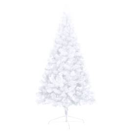 Brad de crăciun artificial jumătate led-uri&globuri alb 180 cm, 5 image