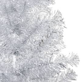 Brad de crăciun artificial led-uri&globuri argintiu 240 cm pet, 5 image