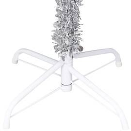 Brad de crăciun artificial led-uri&globuri argintiu 240 cm pet, 4 image