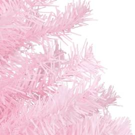 Pom de crăciun artificial cu led-uri/globuri, roz, 120 cm pvc, 5 image