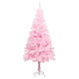 Pom de crăciun artificial cu led-uri/globuri, roz, 120 cm pvc, 2 image