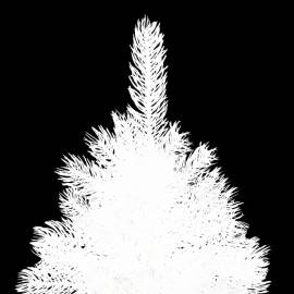Set brad crăciun artificial cu led-uri/globuri, alb, 120 cm, 4 image