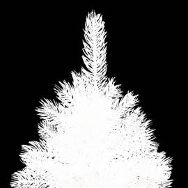 Set brad de crăciun artficial cu led-uri/globuri, alb, 210 cm, 4 image