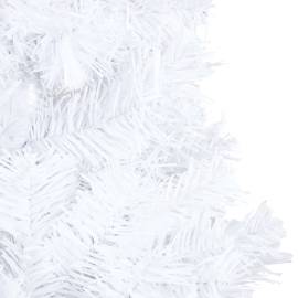Set brad de crăciun artificial led-uri/globuri alb 150 cm pvc, 4 image