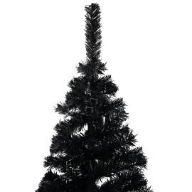 Set pom crăciun artificial led-uri&globuri, negru 240 cm pvc, 3 image