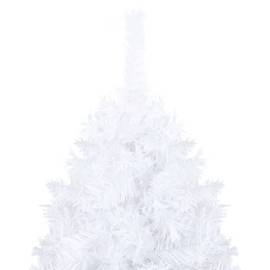 Brad de crăciun artficial cu led-uri&globuri, alb, 210 cm, pvc, 2 image