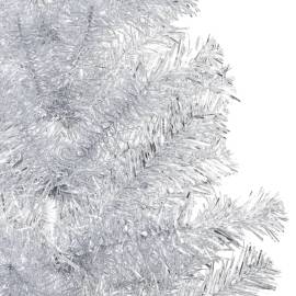 Brad de crăciun artificial led-uri&globuri argintiu 240 cm pet, 2 image