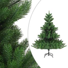 Pom crăciun artificial brad nordmann led&globuri verde 150 cm, 2 image