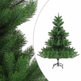 Pom crăciun artificial brad nordmann led&globuri verde 210 cm, 2 image