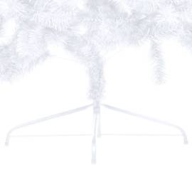 Set brad crăciun artificial jumătate cu led&globuri alb 240 cm, 6 image
