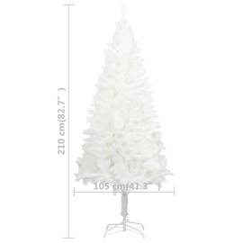 Set brad de crăciun artficial cu led-uri/globuri, alb, 210 cm, 10 image