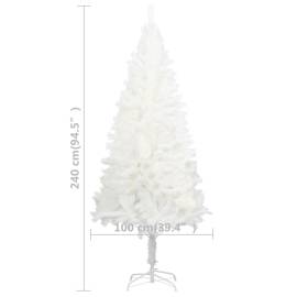 Set brad de crăciun artificial cu led-uri/globuri, alb, 240 cm, 10 image