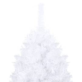 Set brad de crăciun artificial led-uri/globuri alb 150 cm pvc, 2 image