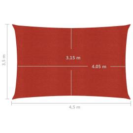 Pânză parasolar, roșu, 3,5x4,5 m, hdpe, 160 g/m², 6 image