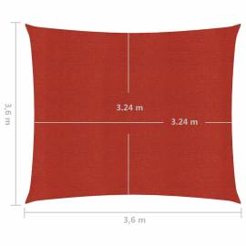Pânză parasolar, roșu, 3,6x3,6 m, hdpe, 6 image