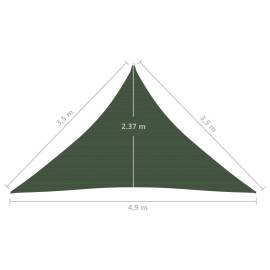 Pânză parasolar, verde închis, 3,5x3,5x4,9 m, hdpe, 160 g/m², 6 image